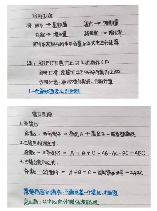 行測公式記不住？學霸幾張筆記就搞定了！